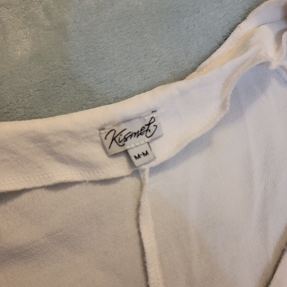 Kismet white flowy front tie blouse size M - Picture 7 of 11
